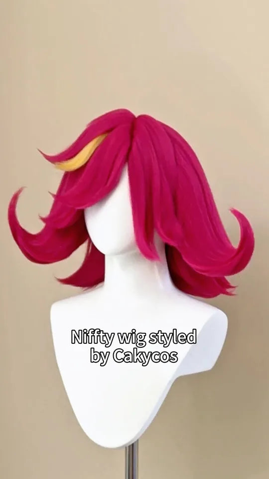 Niffty Hazbin Hotel styled cosplay wig by Cakycos
