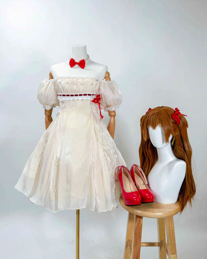 [Cakycos][New] Asuka Langley Soryu Evangelion Cosplay Wholeset Costume Wig