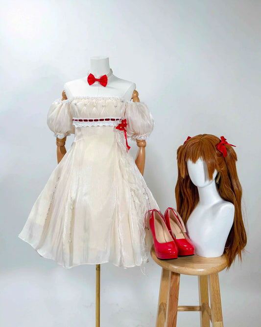 [Cakycos][New] Asuka Langley Soryu Evangelion Cosplay Wholeset Costume Wig