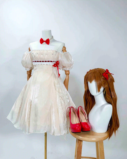 [Cakycos][New] Asuka Langley Soryu Evangelion Cosplay Wholeset Costume Wig