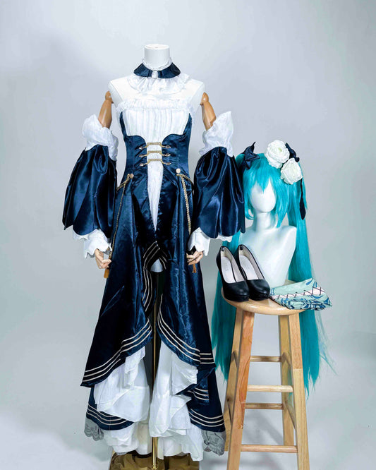 [Cakycos][New] Hatsune Miku Vocaloid Cosplay Wholeset Costume Wig - Cakycos