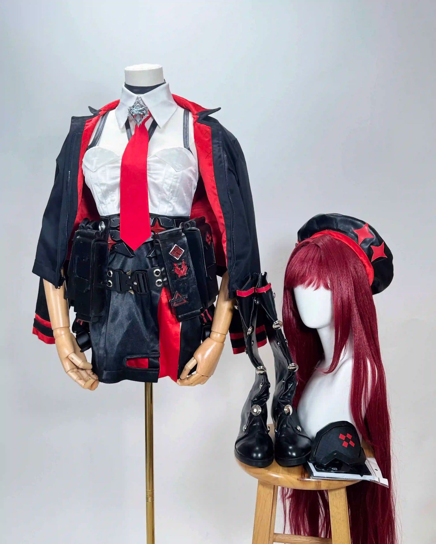 [Cakycos][New] Rapi Red Hood Goddess of Victory: NIKKE Cosplay Wholeset Costume Wig - Cakycos