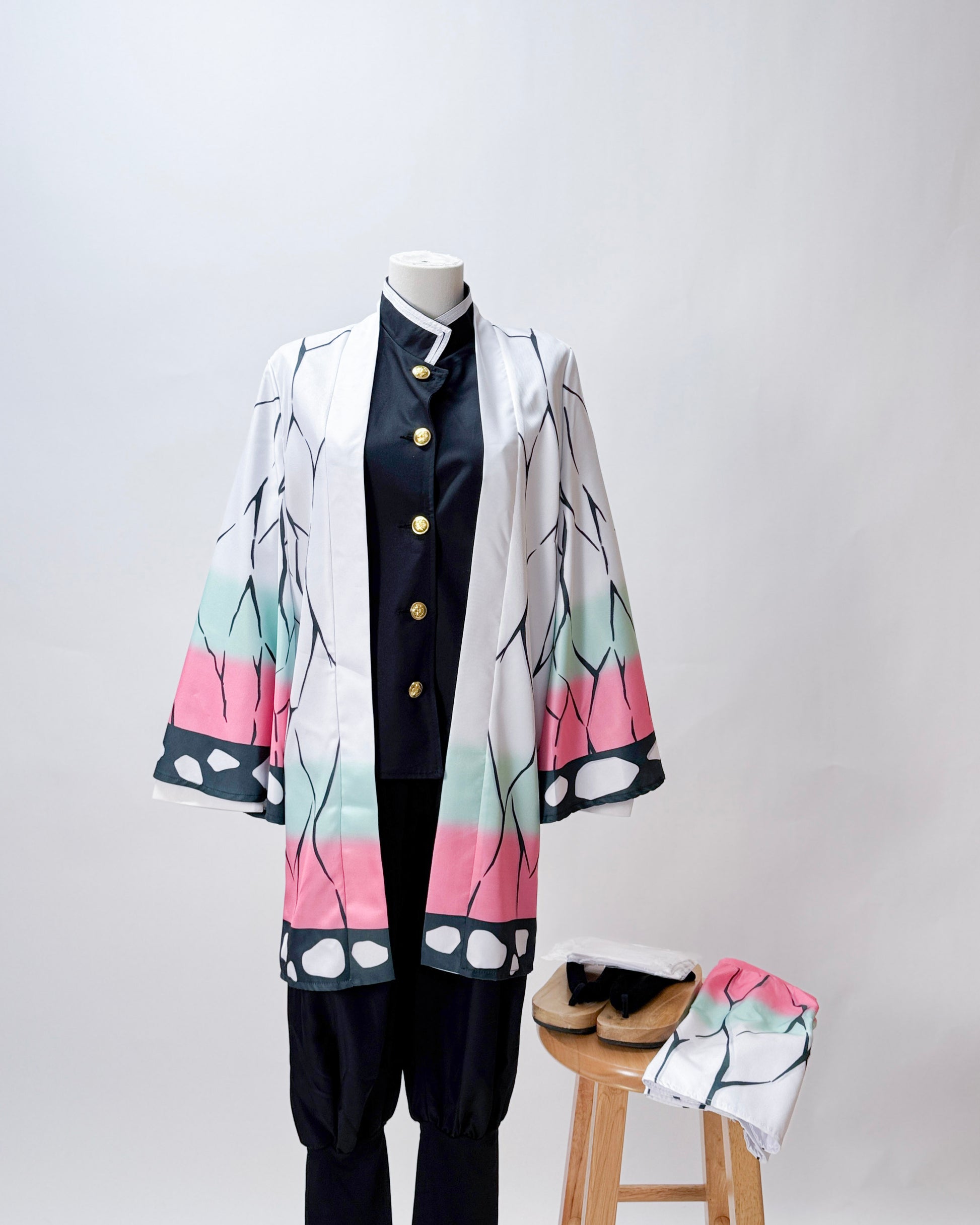 [Cakycos][Rental] Shinobu Kocho Demon Slayer Cosplay Wholeset Costume Wig - Cakycos