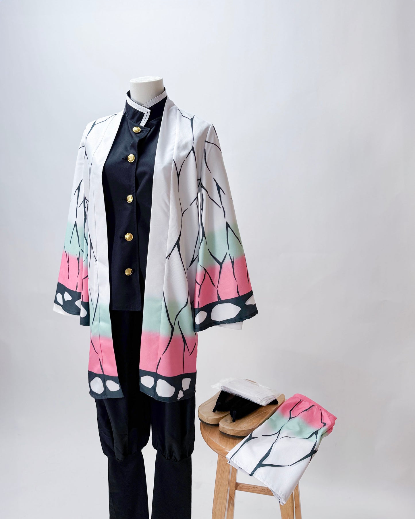 [Cakycos][Rental] Shinobu Kocho Demon Slayer Cosplay Wholeset Costume Wig - Cakycos
