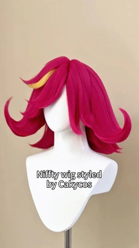 Niffty Hazbin Hotel Cosplay-Perücke gestylt von Cakycos